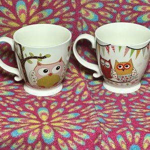 Vintage Owl Mug Set